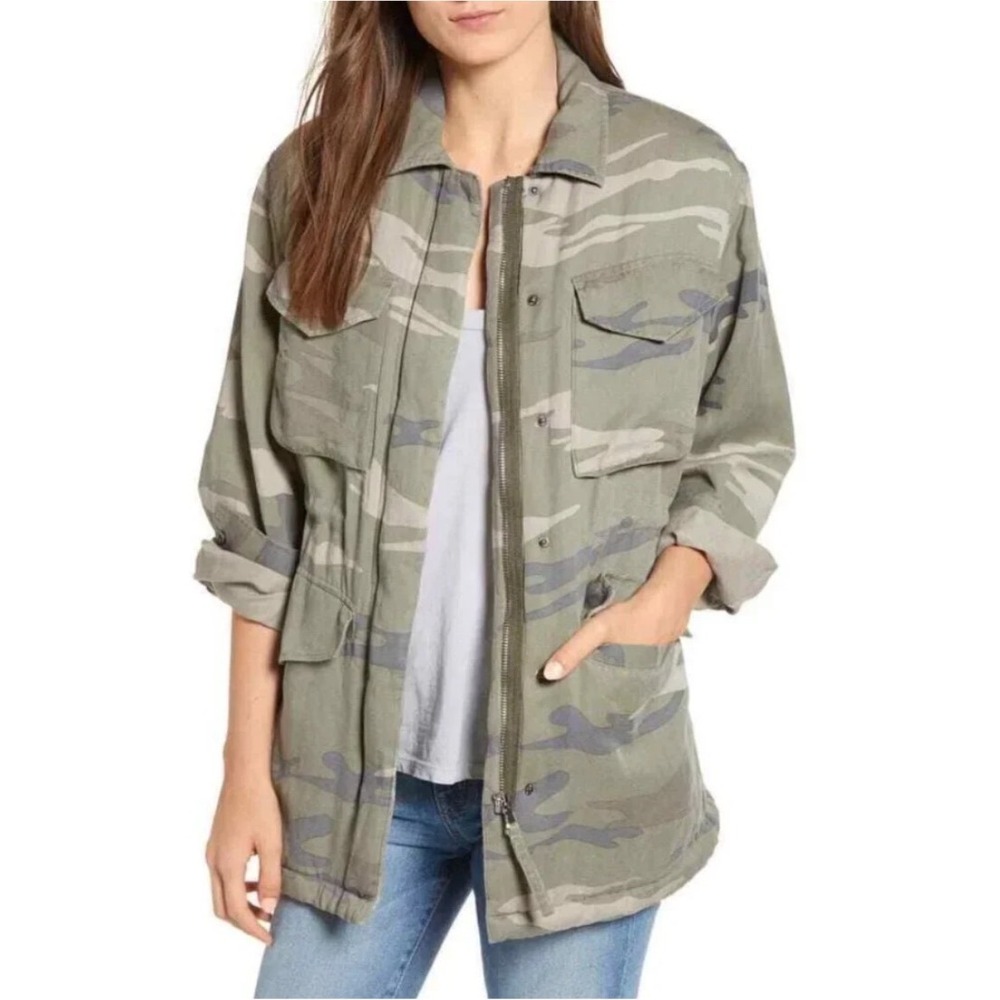 Rails Whitaker Sage Camo Faux Fur Lined Utility Jacket Womens XS Camouflage
